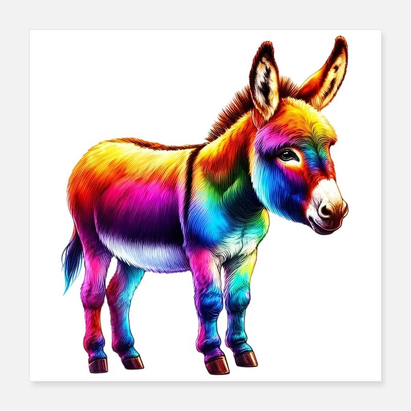 Esel-Maultier Poster 40x40 cm