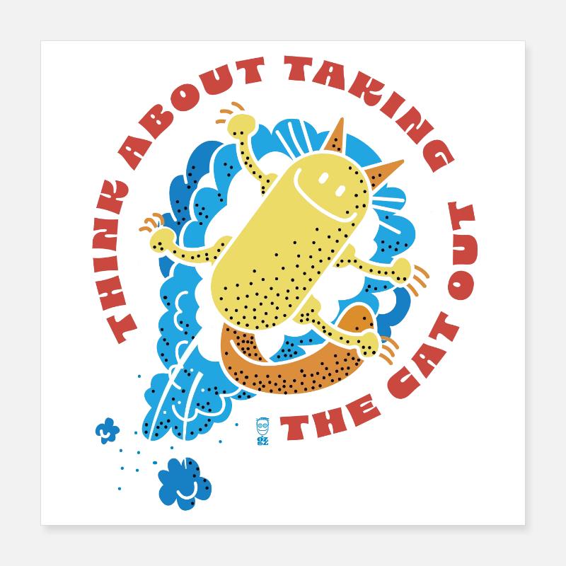 Cat Out Poster 40 x 40 cm