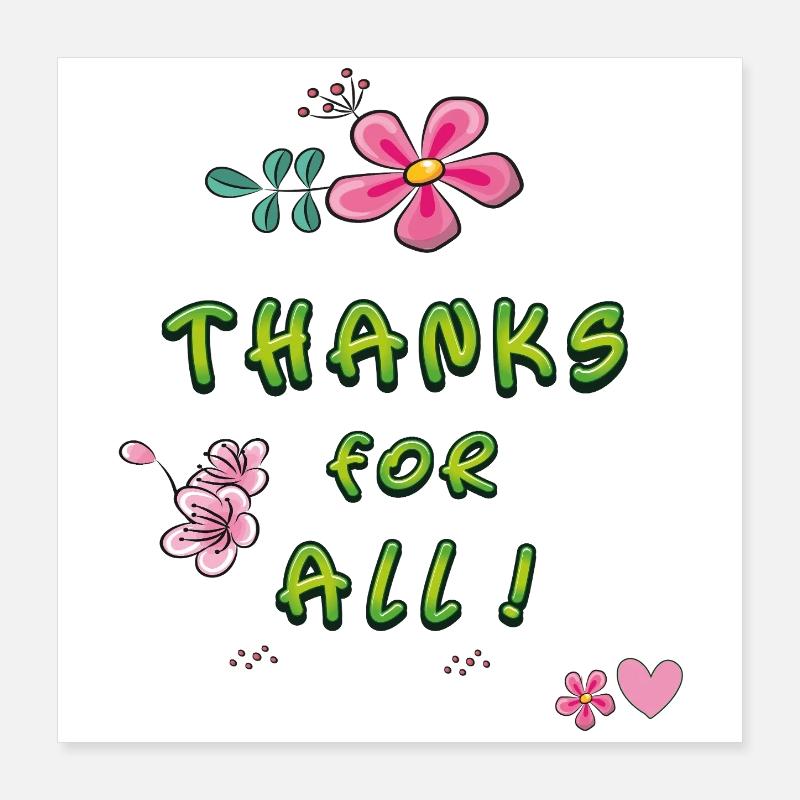Merci pour tout, Poster 40 x 40 cm