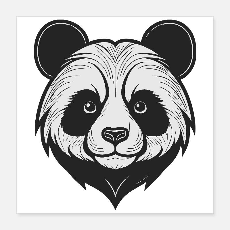 Charmanter Panda Masken-Design Poster 40x40 cm