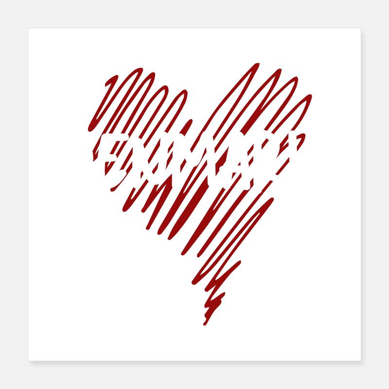 J’adore le Danemark, fier Danois Poster 40 x 40 cm