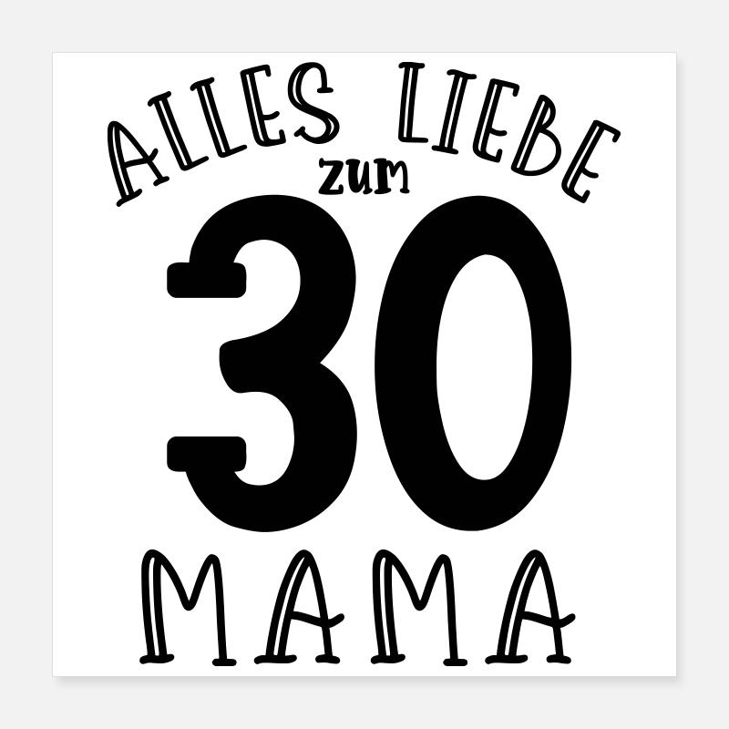 Joyeux 30e anniversaire maman Poster 40 x 40 cm