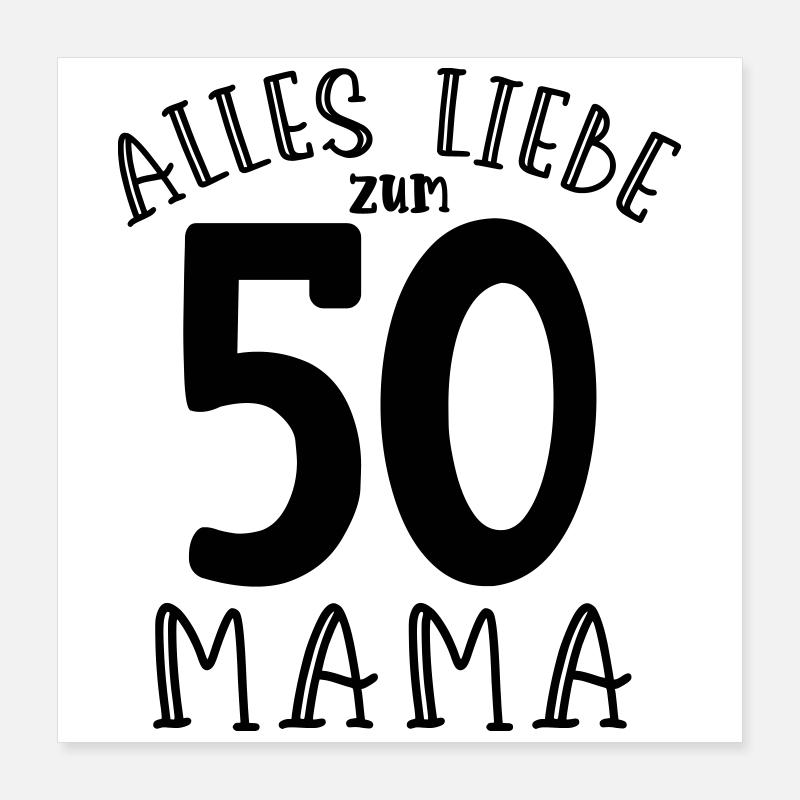 Joyeux 50e anniversaire maman Poster 40 x 40 cm