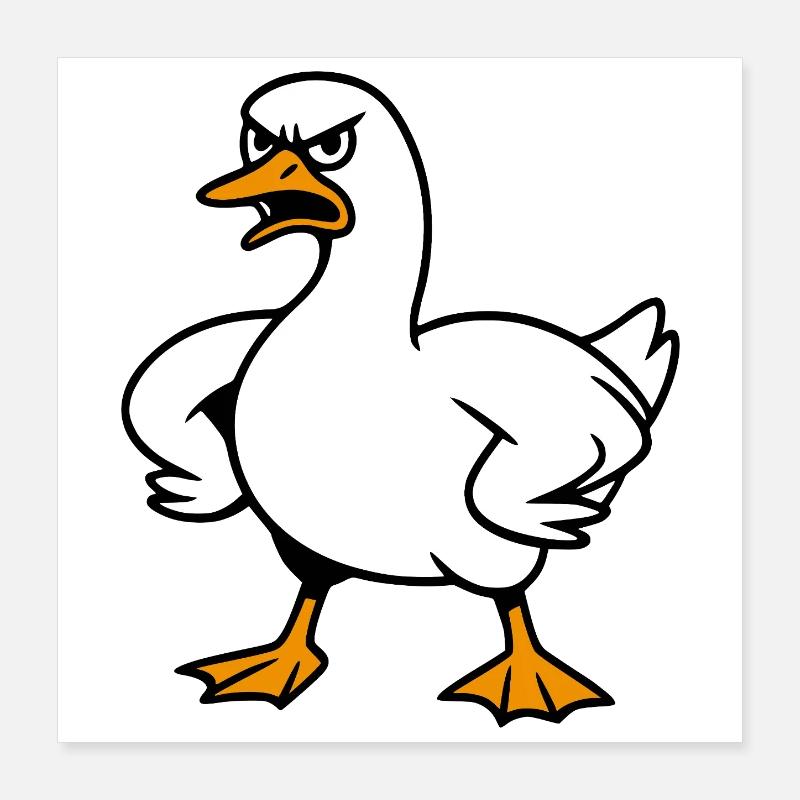 Angry goose Poster 16" x 16" (40x40 cm)