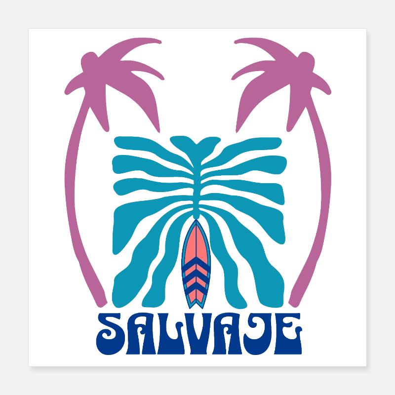 Salvage Surf Palm Brustkorb Poster 40x40 cm