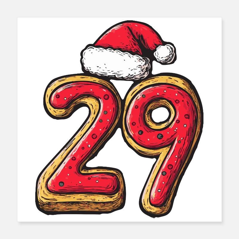 Biscuit de Noël à 29 chiffres Poster 40 x 40 cm
