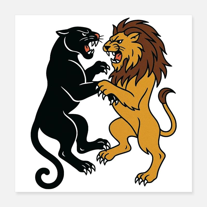 Re in duello Poster 40x40 cm