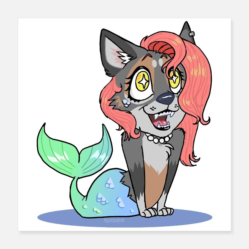 Coral (Chibi Version) (by Leni Riosa) Poster 16" x 16" (40x40 cm)