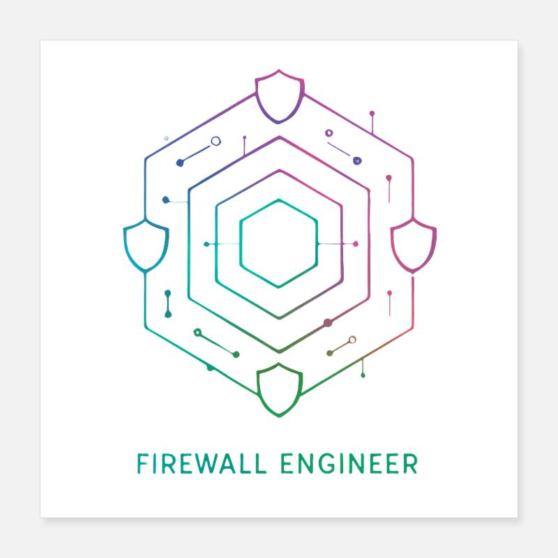 Ingénieur Firewall - Cybersecurite Poster 40 x 40 cm