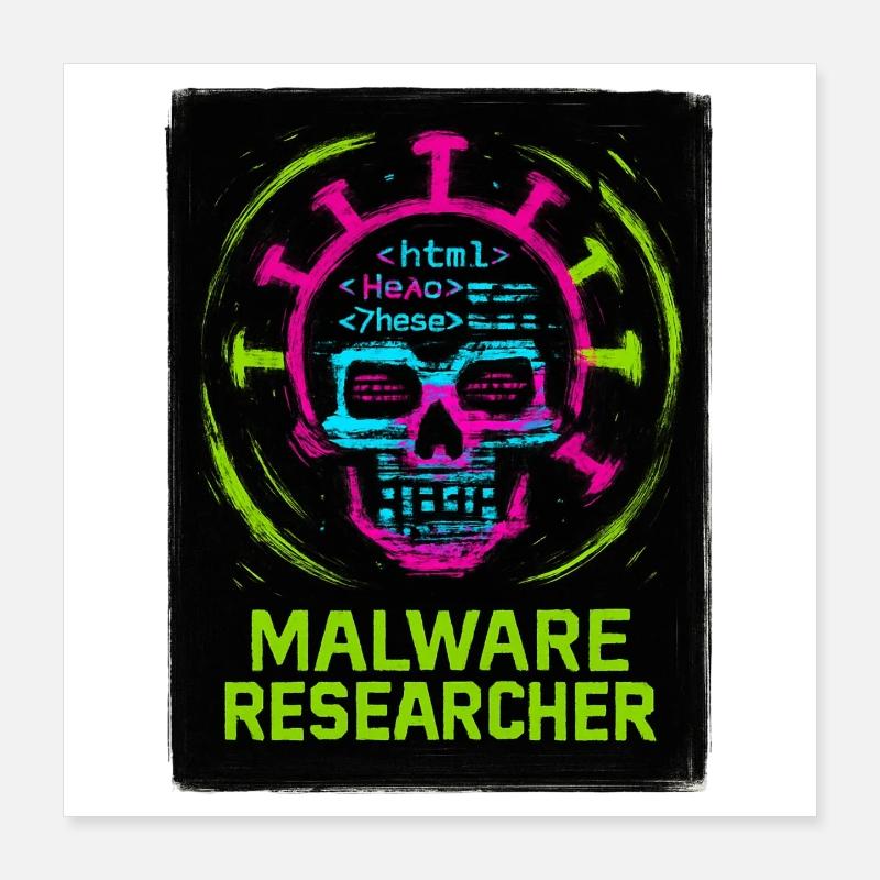 Cybersecurity: Malware Researcher Poster 16" x 16" (40x40 cm)