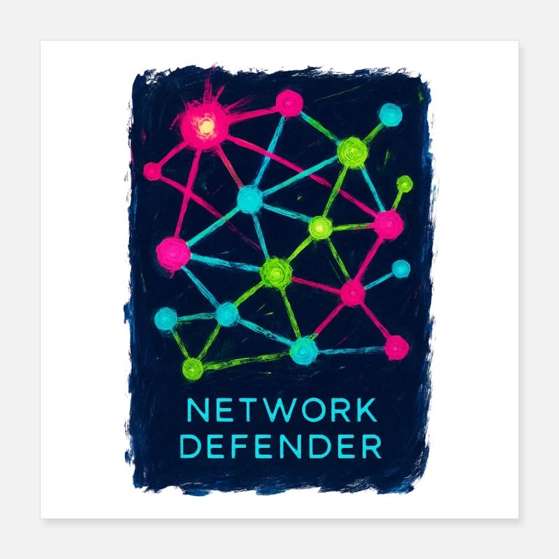 Network and Cyber Security Defender Poster 16" x 16" (40x40 cm)