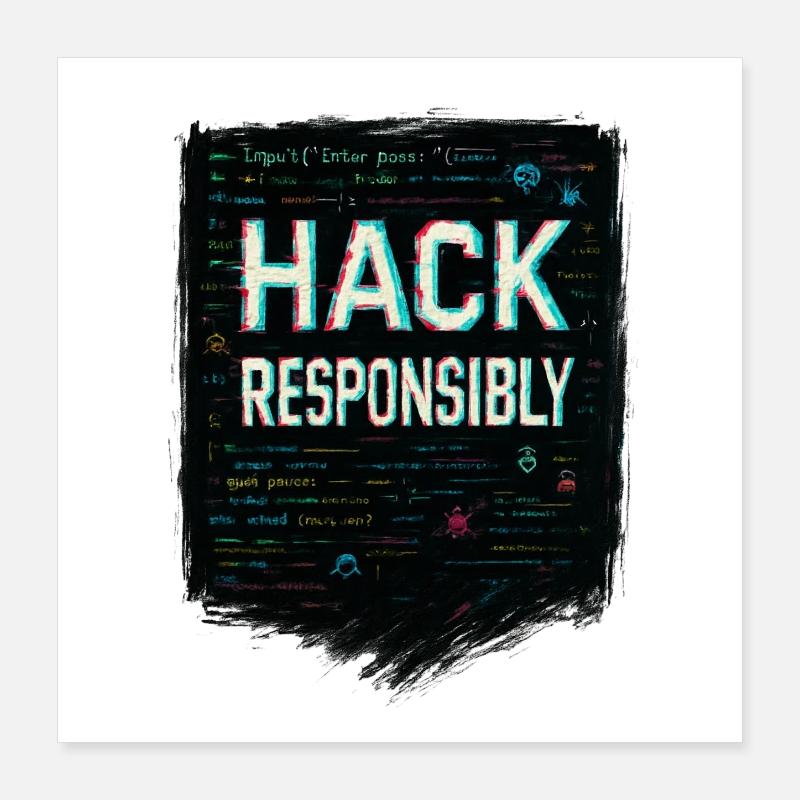Cybersécurité : Hack Responsibility Poster 40 x 40 cm