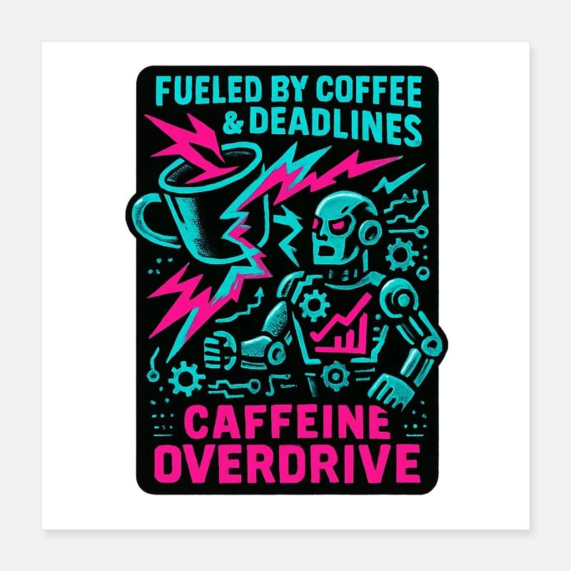 Telearbeit – Telearbeit – Voll-Fernarbeit Poster 40x40 cm