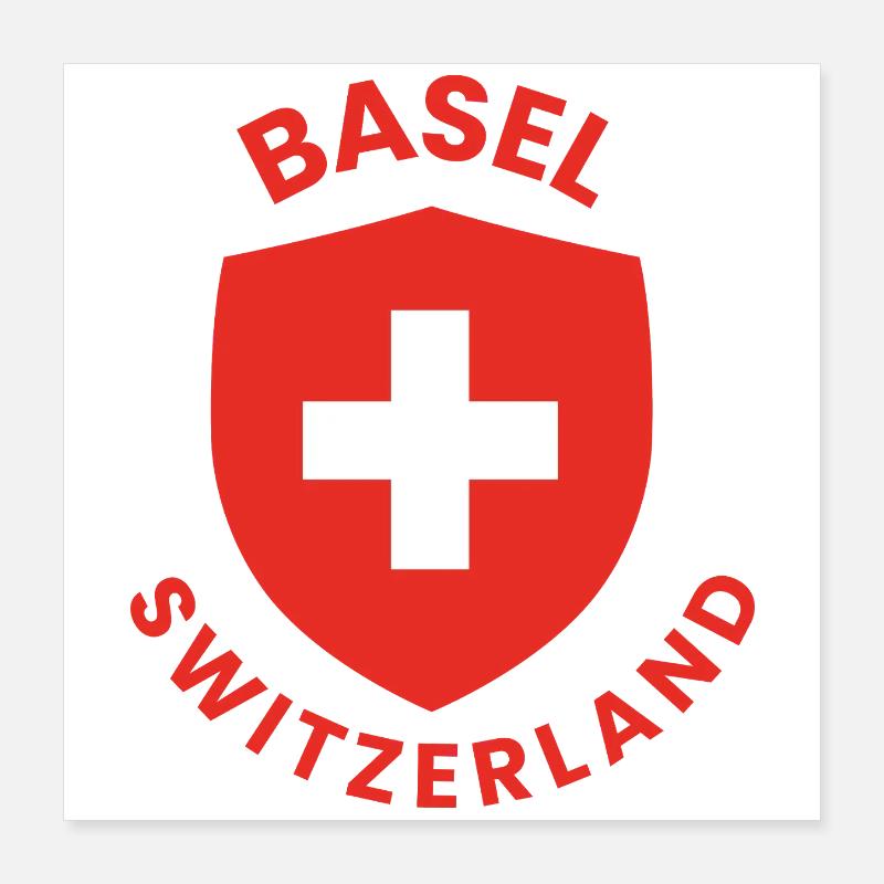 Basel shield Swiss cross Poster 16" x 16" (40x40 cm)