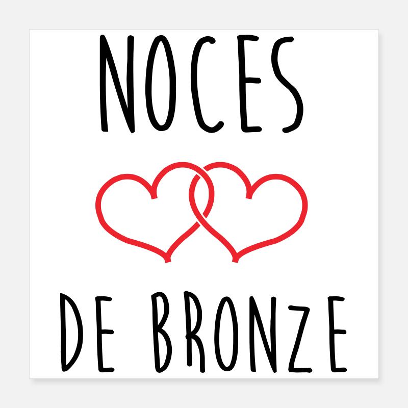 noces de bronze 22 ans d'amour Poster 40 x 40 cm