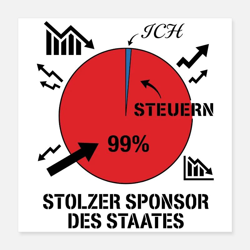 Stolt sponsor af staten Poster 40x40 cm