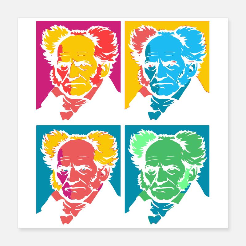 Bloc de portraits pop-art Schopenhauer Poster 40 x 40 cm