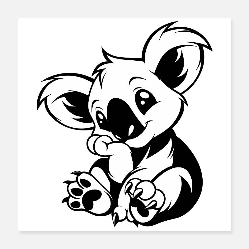 Cute koala sitting playfully Poster 16" x 16" (40x40 cm)