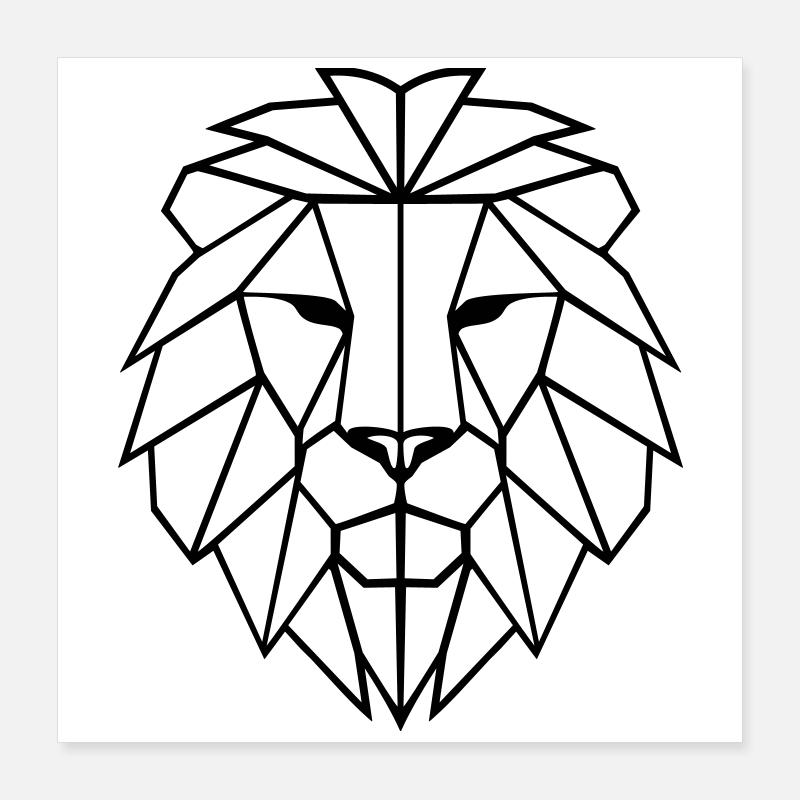 Lion Polygon Poster 16" x 16" (40x40 cm)