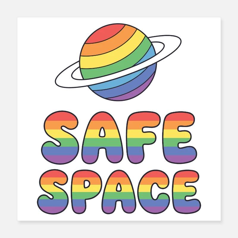 LBGTQIA+ Safe Space Pride Month Aufkleber – Safe Spa Poster 40x40 cm