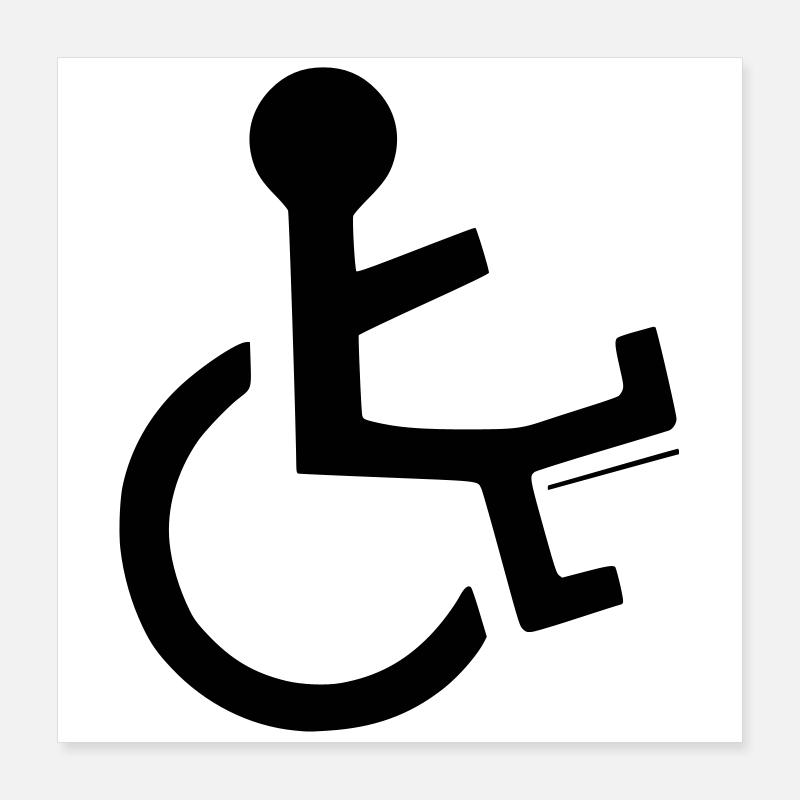 Rollstuhlfahrer mit gebrochenem Bein # Poster 40x40 cm