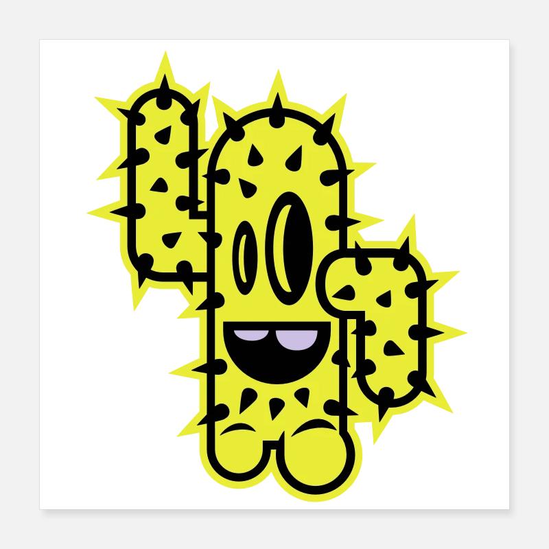 kaktus high five comic Poster 40x40 cm