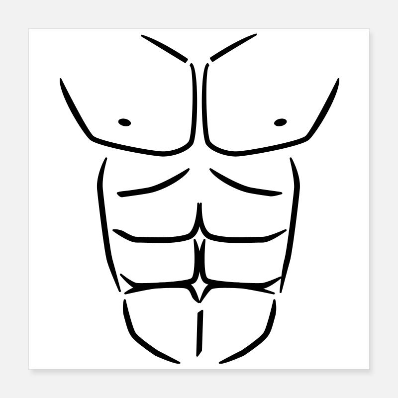 Sixpack Six pack Abs Poster 40x40 cm