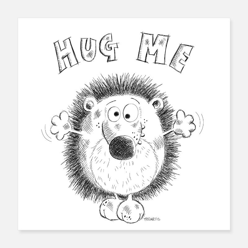 Hug Me Hérisson Poster 40 x 40 cm
