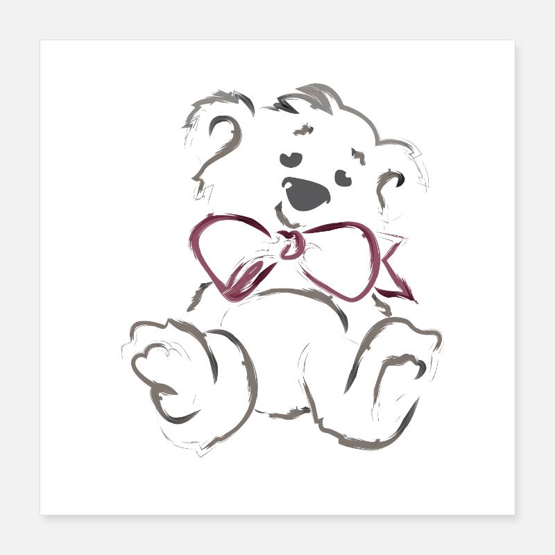 Cute Teddy Bear Poster 16" x 16" (40x40 cm)