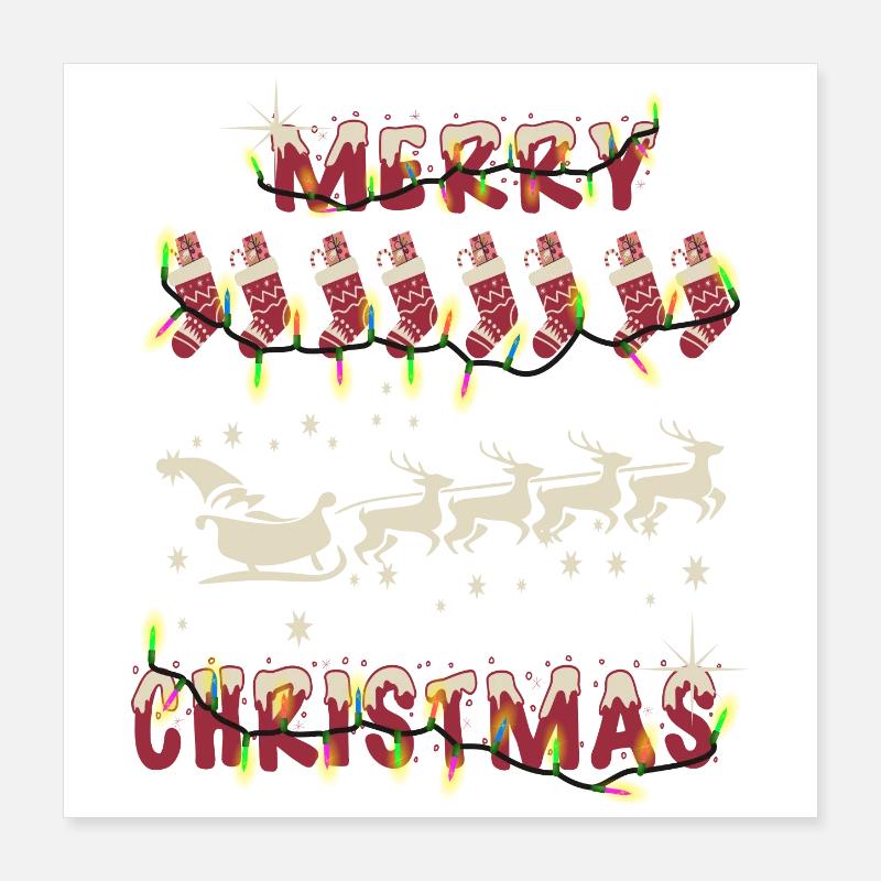 Père Noël Poster 40 x 40 cm