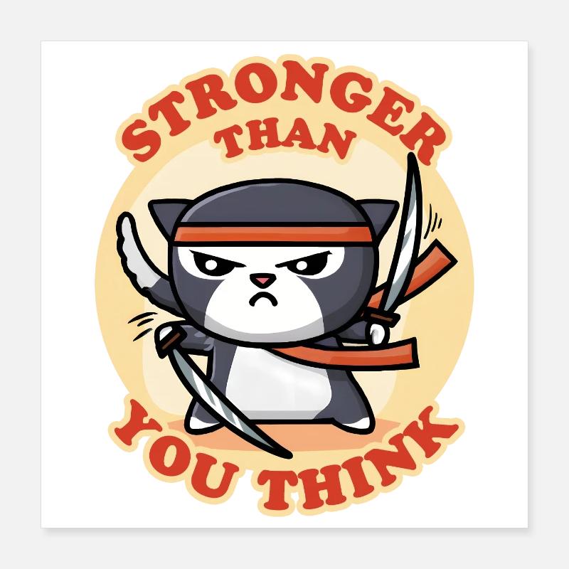 Chat Ninja Poster 40 x 40 cm