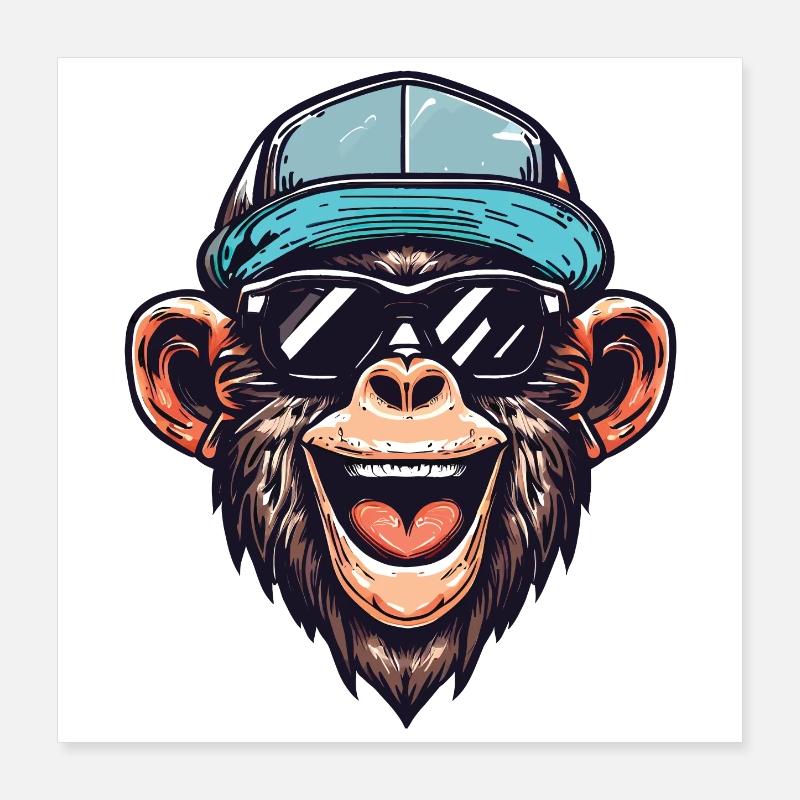 Lustiger Affe Poster 40x40 cm