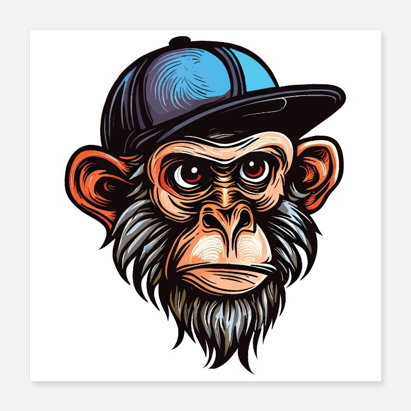 Lustiger Affe Poster 40x40 cm