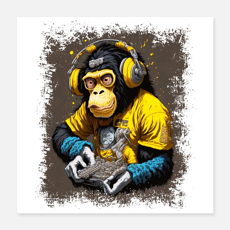 DJ Affe Poster 40x40 cm
