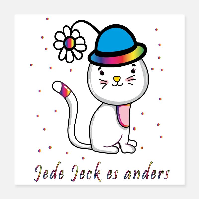 chaque jeck c’est différent confettis de carnaval Poster 40 x 40 cm