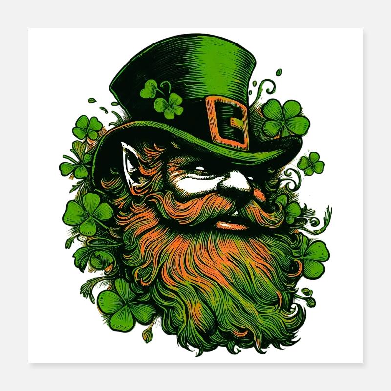 Leprechaun Irlande Poster 40 x 40 cm