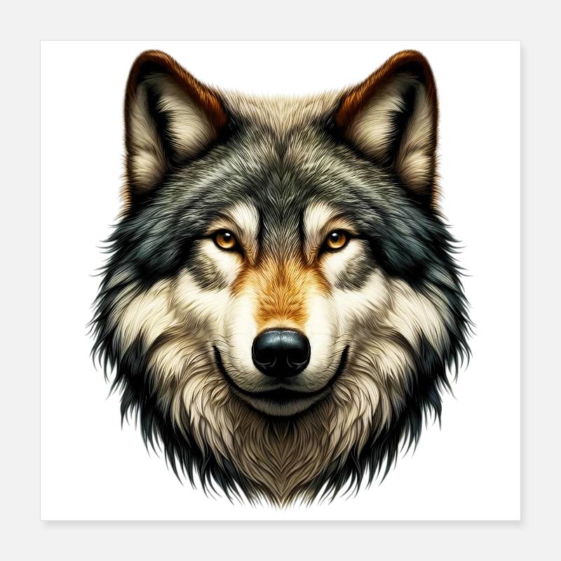 Wolf Poster 16" x 16" (40x40 cm)