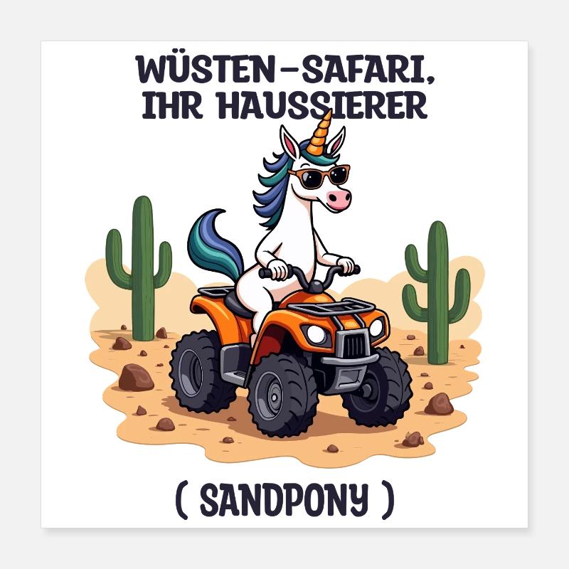 Wüsten-Einhorn Poster 40x40 cm