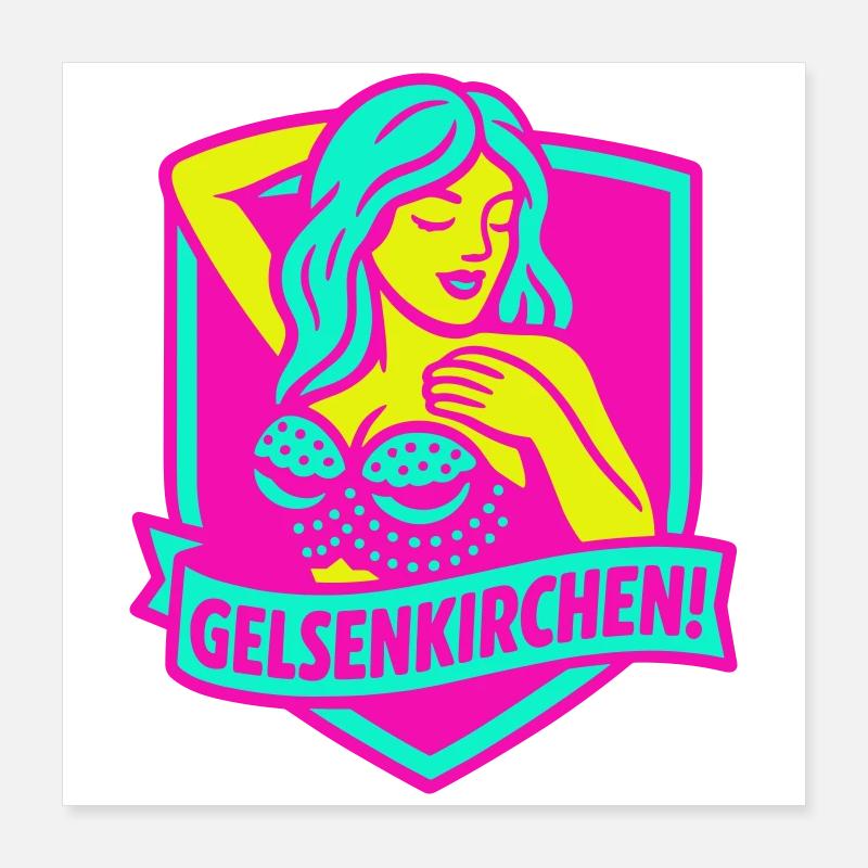 Gelsenkirchen Superstar in pink Poster 16" x 16" (40x40 cm)