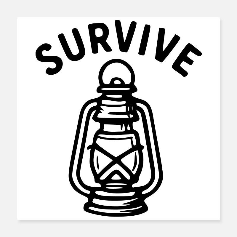 Survive - lanterne Poster 40 x 40 cm