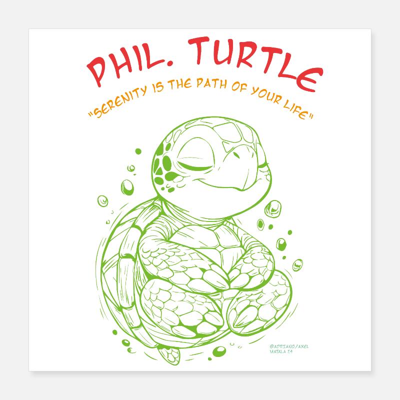 Phil Turtle Zen Path Tee Poster 40x40 cm