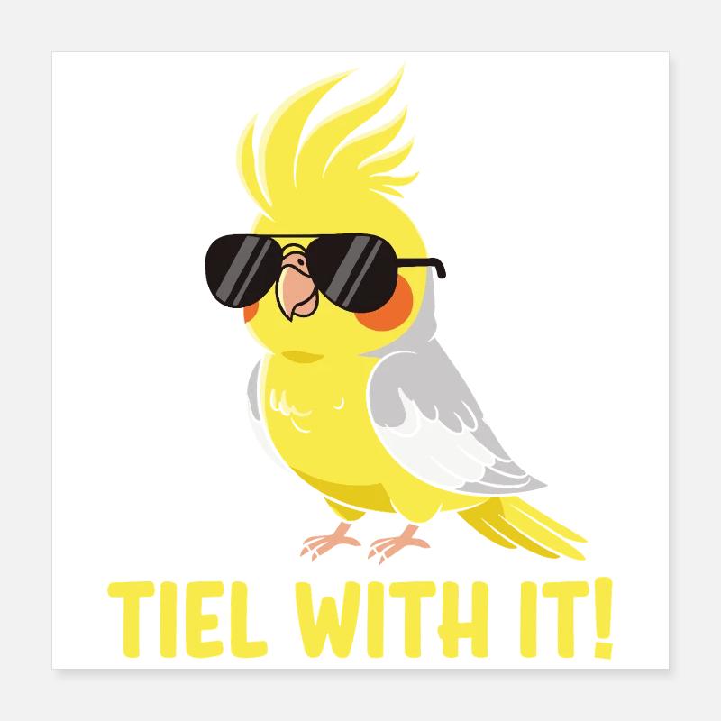 Nymphensittich Humor Vogel Poster 40x40 cm