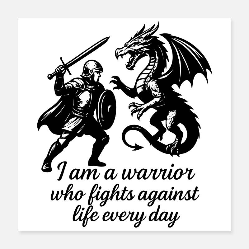 Krieger des Lebens Poster 40x40 cm