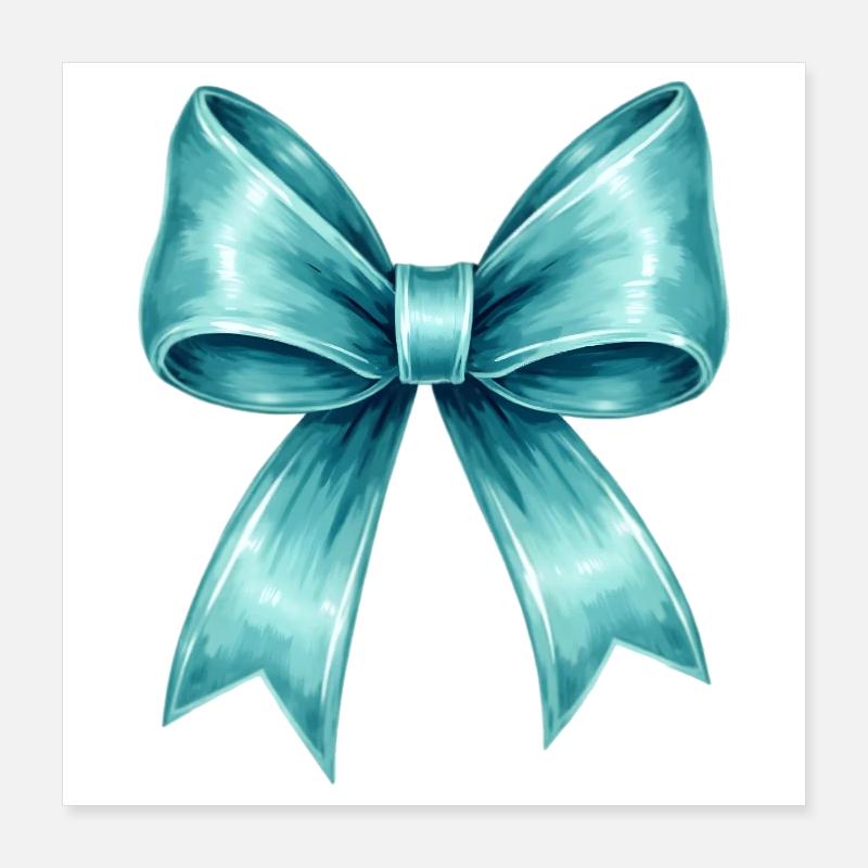 Turquoise bow Poster 16" x 16" (40x40 cm)