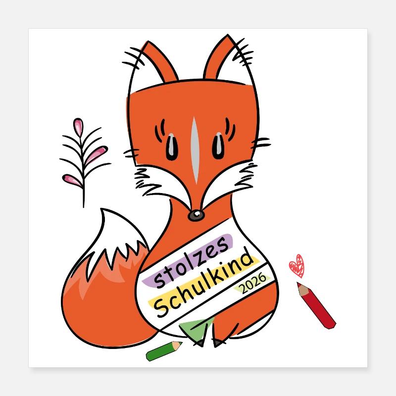 Stolzes Schulkind 2026 Poster 40x40 cm