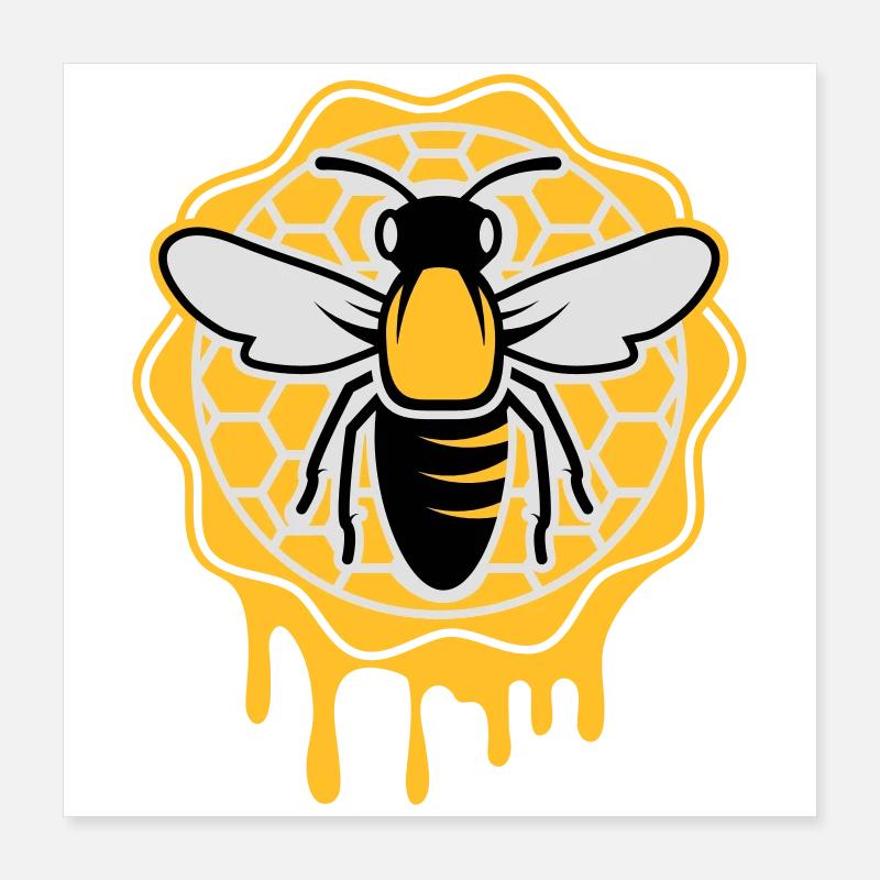 a bee and honeycomb Poster 16" x 16" (40x40 cm)