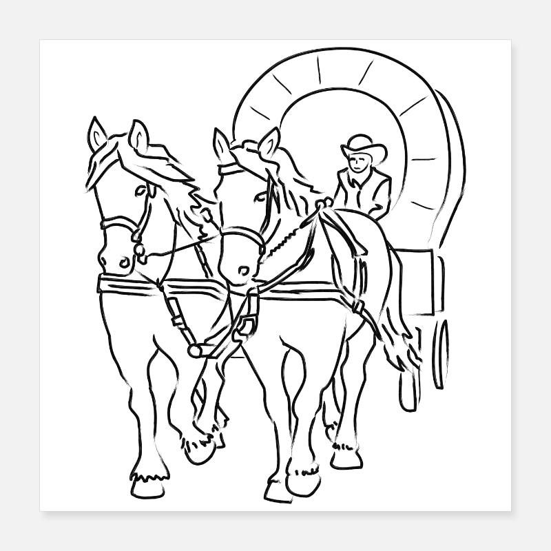 cheval Poster 40 x 40 cm