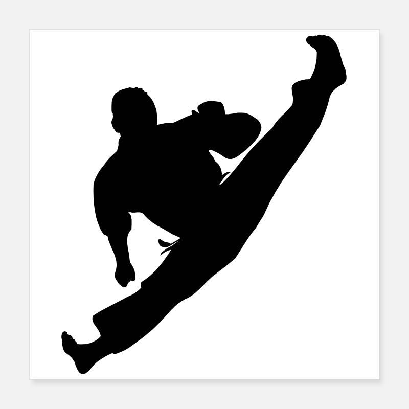 Jumpkick Geri Kick Karate oder Teakwondo Poster 40x40 cm