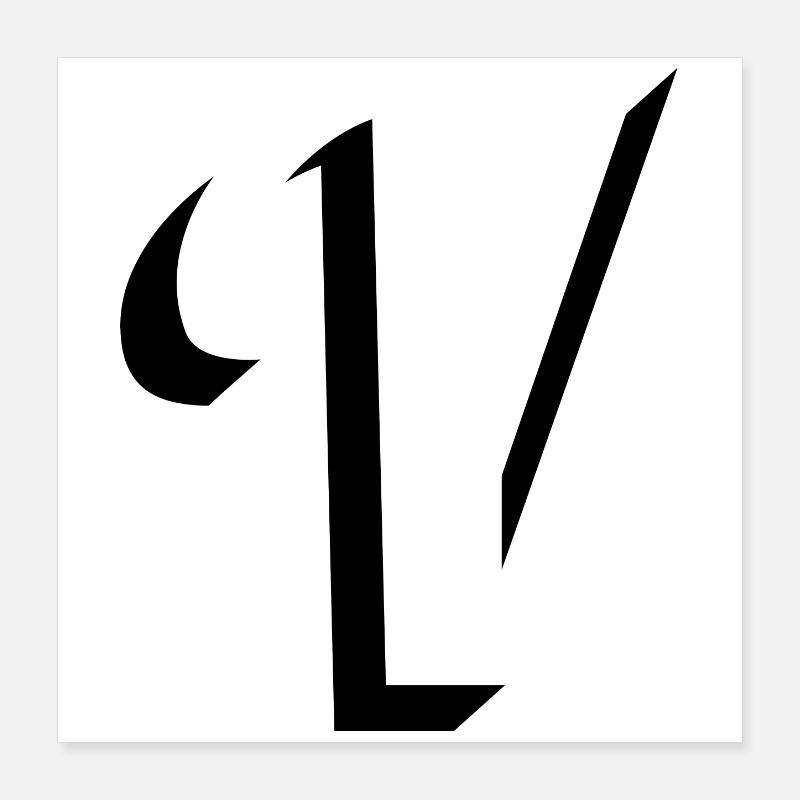 Letter V, Name, der Buchstabe V Poster 40x40 cm