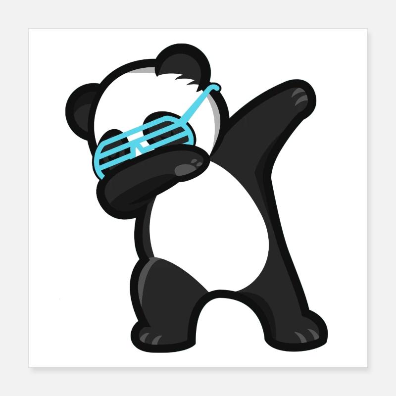Dabbing Panda Pandabär Poster 40x40 cm